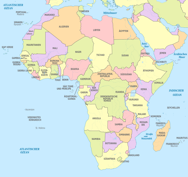 mapa států afriky Afrika II.   Vybrané Africké státy | Skompasem.cz mapa států afriky