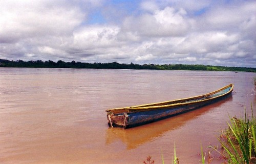 Řeka Napo v ekvádorském městě Coca